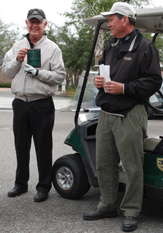 Jim Lamm receives trophy for hole-in-one